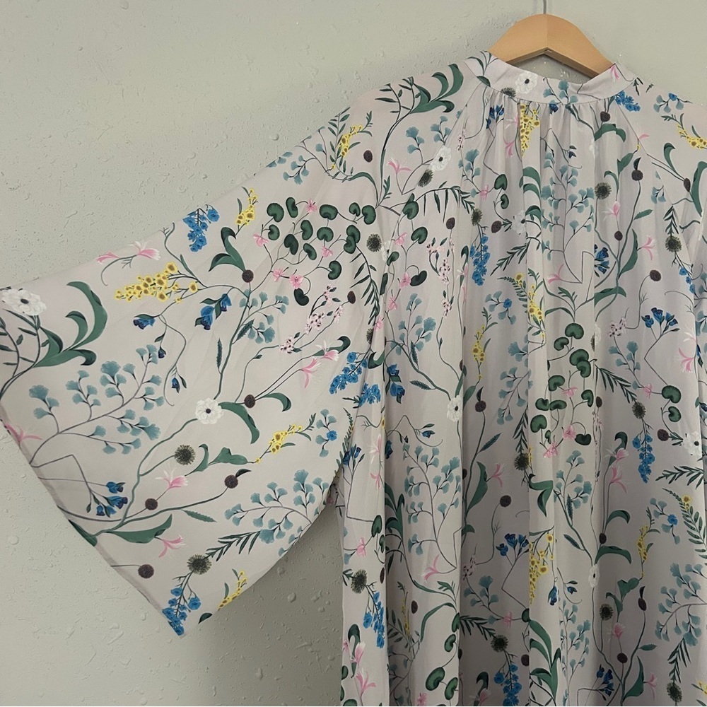 Anna Glover x H&M Cream Dress Floral Design Tunic Flowy Casual Formal Summer - Picture 5 of 10